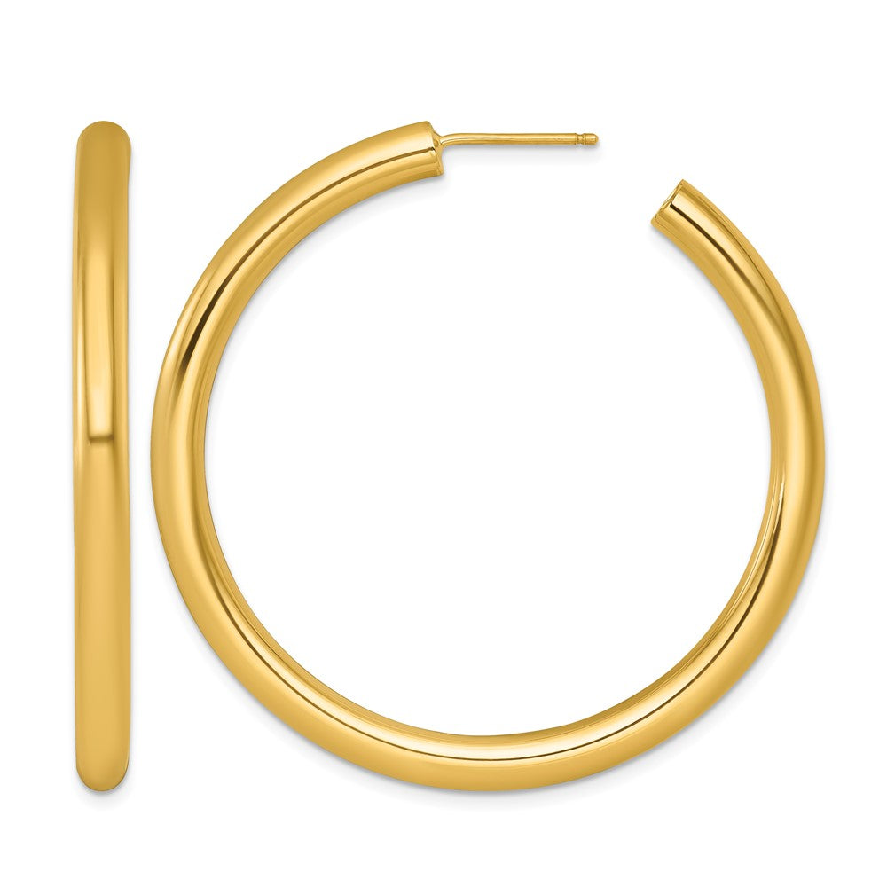 14k 4.0 x 50mm Polished Post Hoop Earrings
