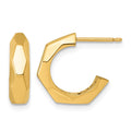 14K Polished Geometric C-Hoop Post Earrings