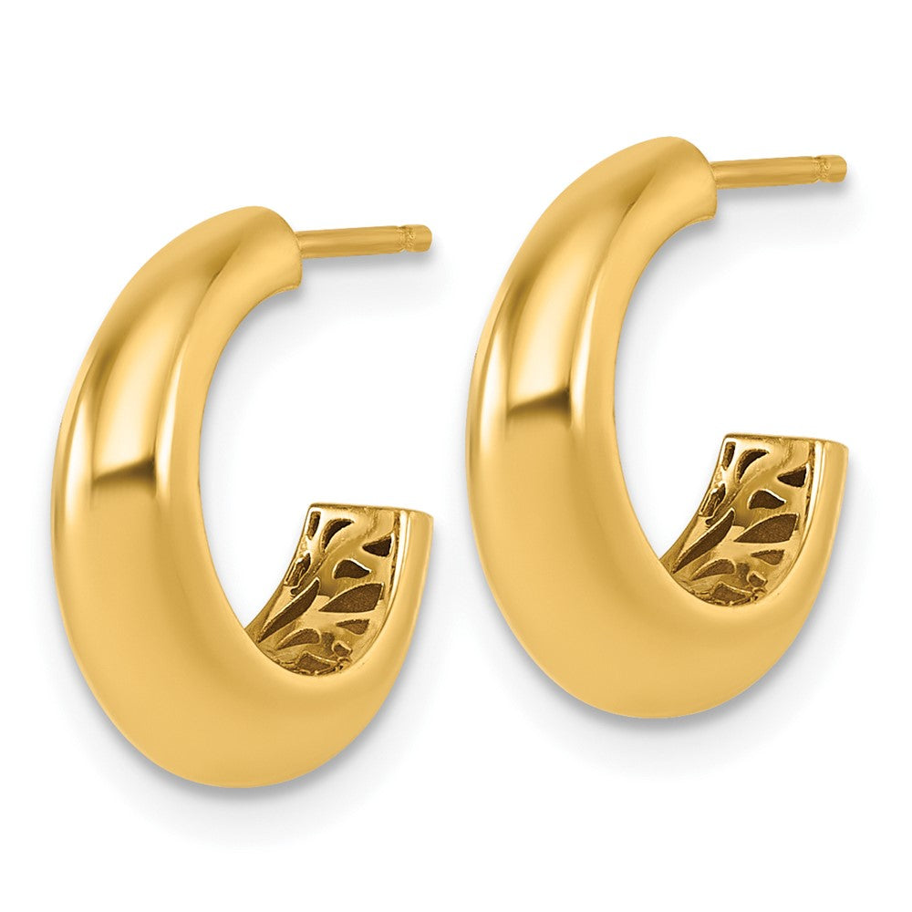 14K Polished C-Hoop Post Earrings