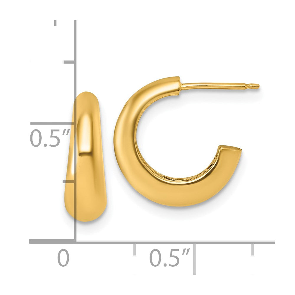 14K Polished C-Hoop Post Earrings