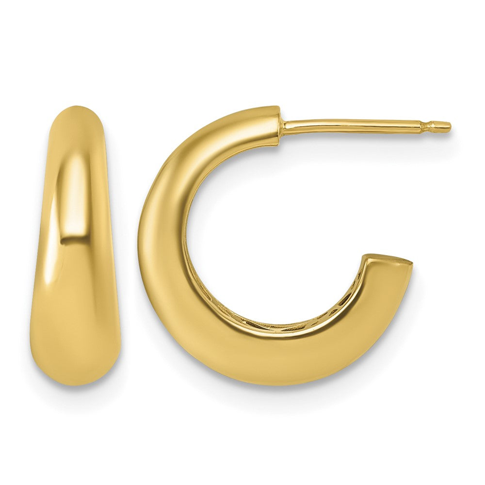 14K Polished C-Hoop Post Earrings