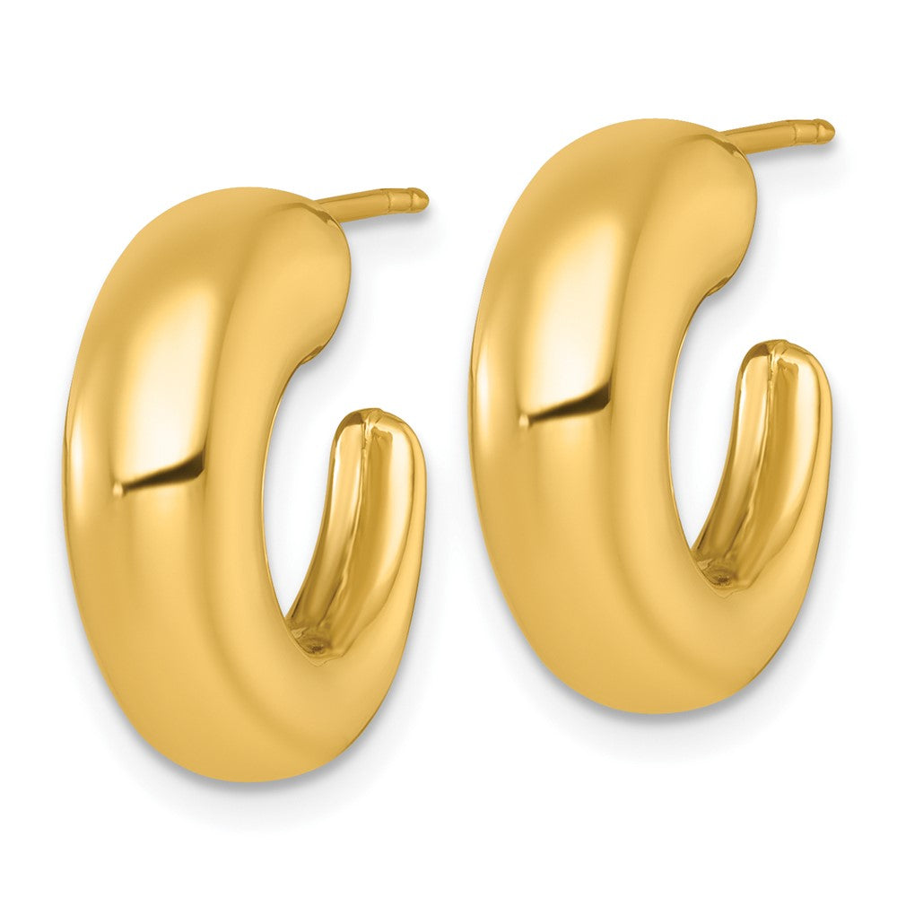 14k Polished Post Hoop Earrings