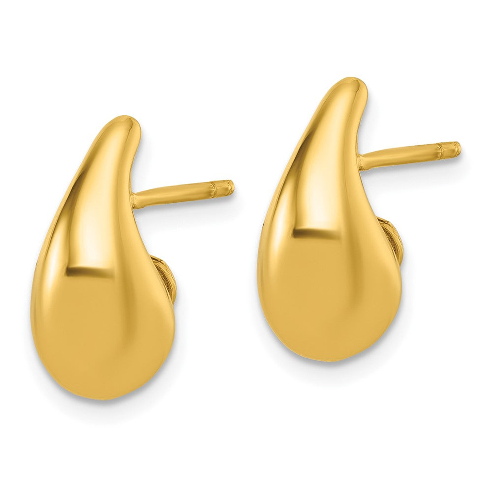 14k Polished 3D Tear Drop Earrings