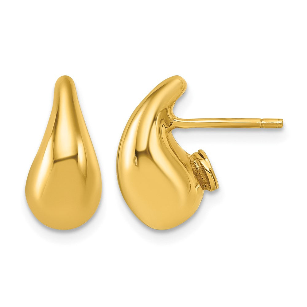14k Polished 3D Tear Drop Earrings