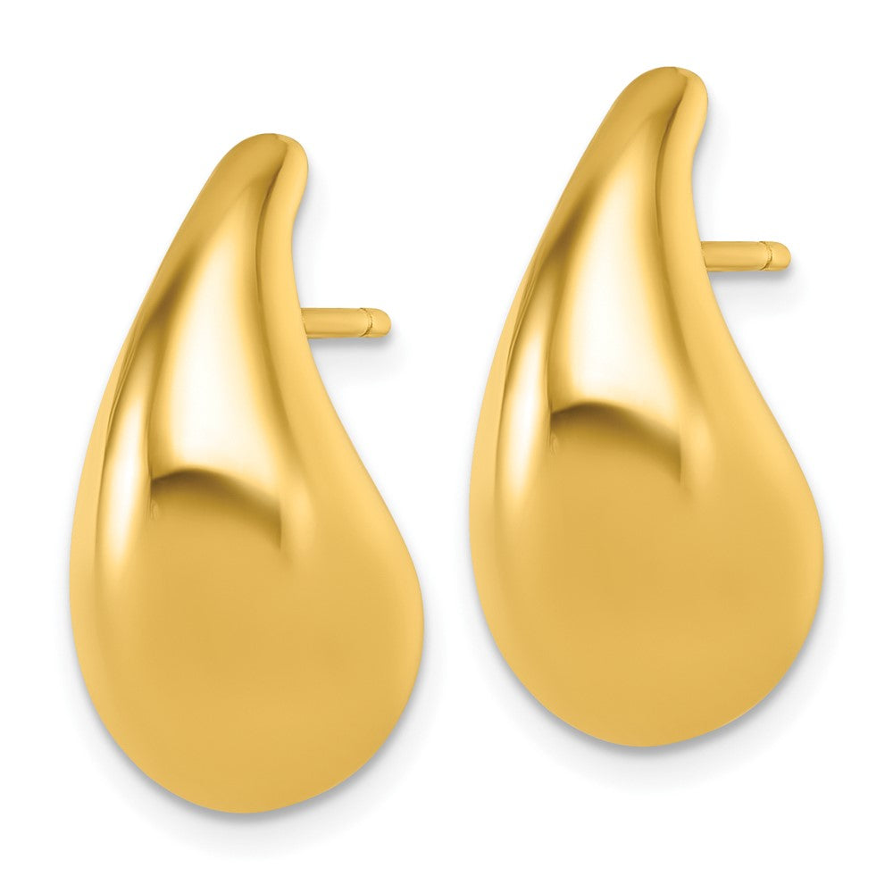 14k Polished 3D Tear Drop Earrings
