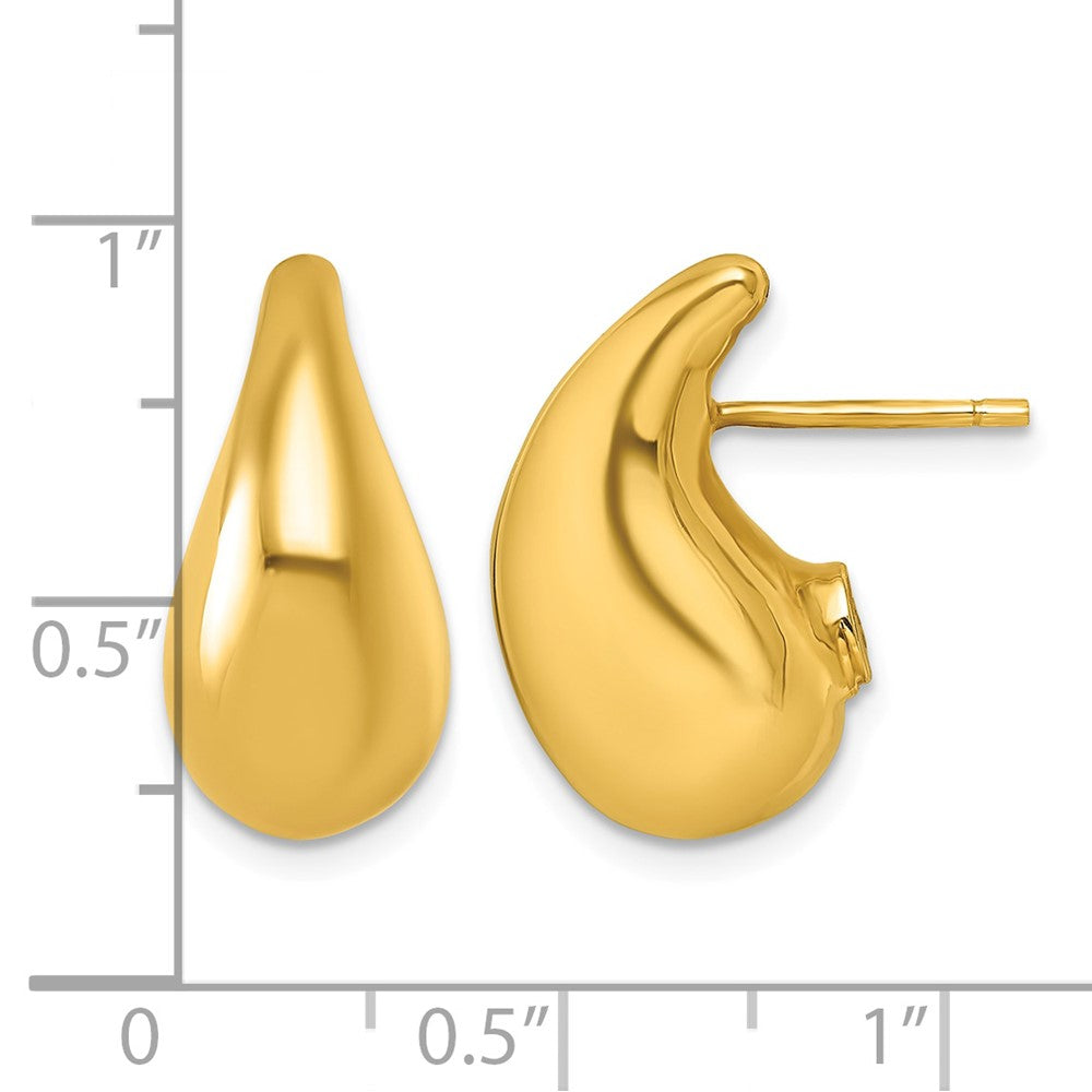 14k Polished 3D Tear Drop Earrings