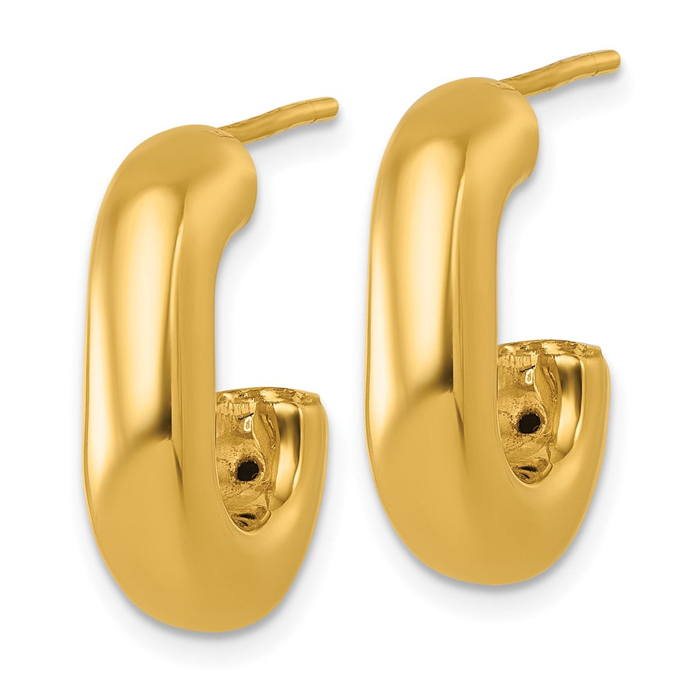 14k Polished J-Hoop Earrings