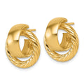 14K Polished and Twisted Circle Post Earrings