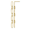 14k Polished Fancy Oval Link Dangle Post Earrings