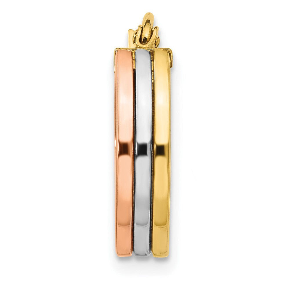 Single 14K Tri Color Hoop Earring