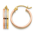 14K Tri Color Hoop Earrings