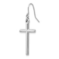 Single 14k White Gold Hollow Cross Dangle Earring