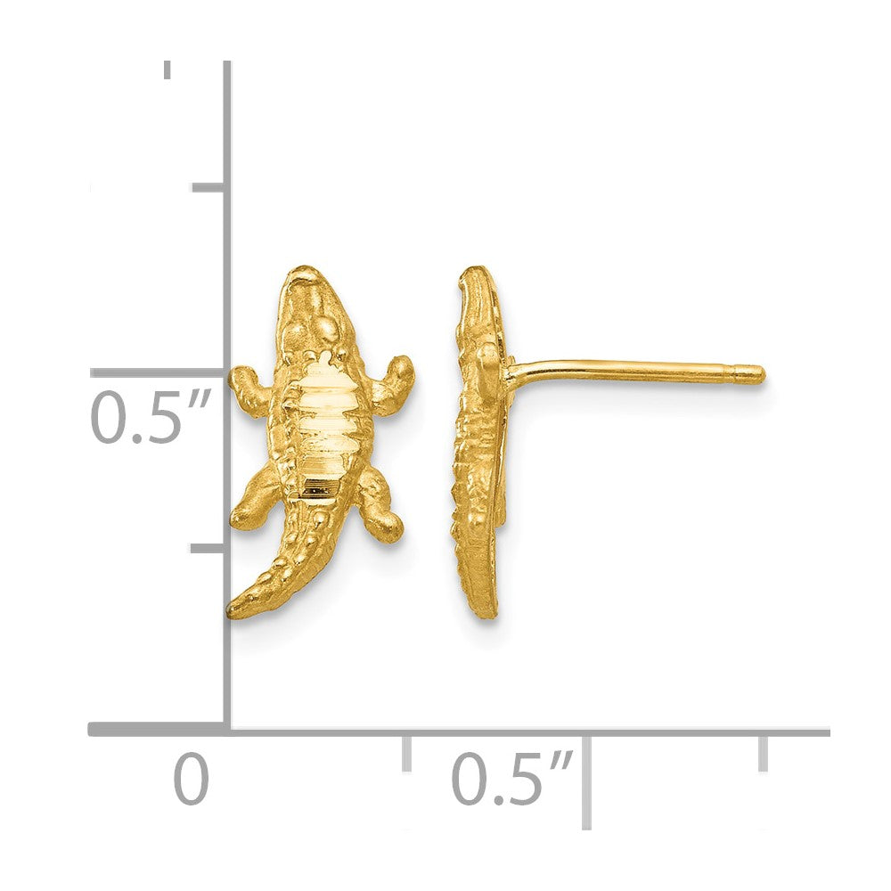 14K Diamond-cut Alligator Earrings