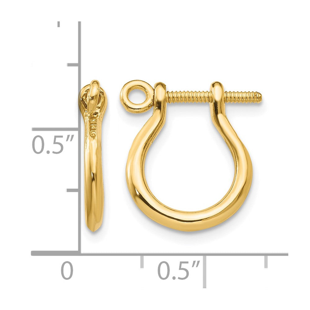 14k 3D Shackle Link Screw Earrings