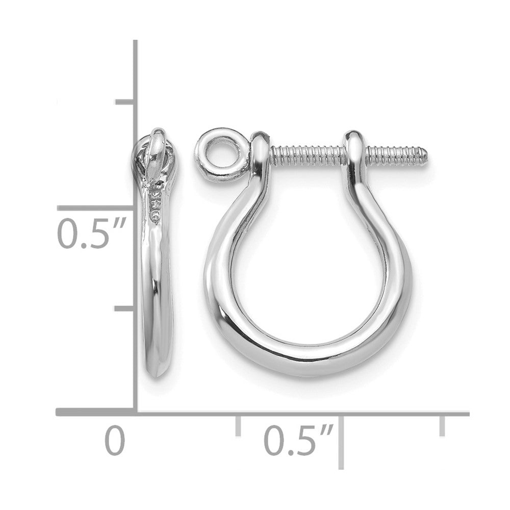 14k 3D White Gold Shackle Link Screw Earrings
