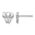 14k White Gold Elephant Earrings