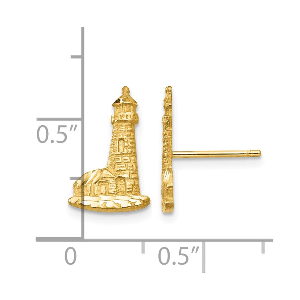 14K Diamond-cut Lighthouse Earrings