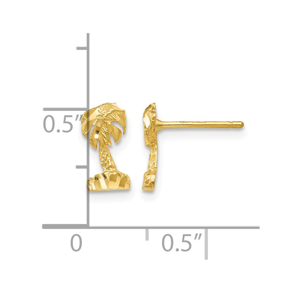 14K Diamond-cut Palm Tree Earrings