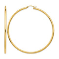 14k Polished 2.25x70mm Tube Hoop Earrings