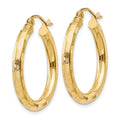 14k Diamond-cut Hoop Earrings