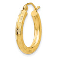 Single 14k Diamond-cut Hoop Earring