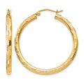 14k Diamond-cut Hoop Earrings