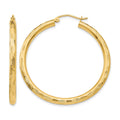 14k Diamond-cut Hoop Earrings