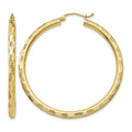 14k Diamond-cut Hoop Earrings