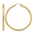 14k Diamond-cut Hoop Earrings
