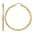 14k Diamond-cut Hoop Earrings