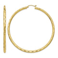 14k Diamond-cut Hoop Earrings