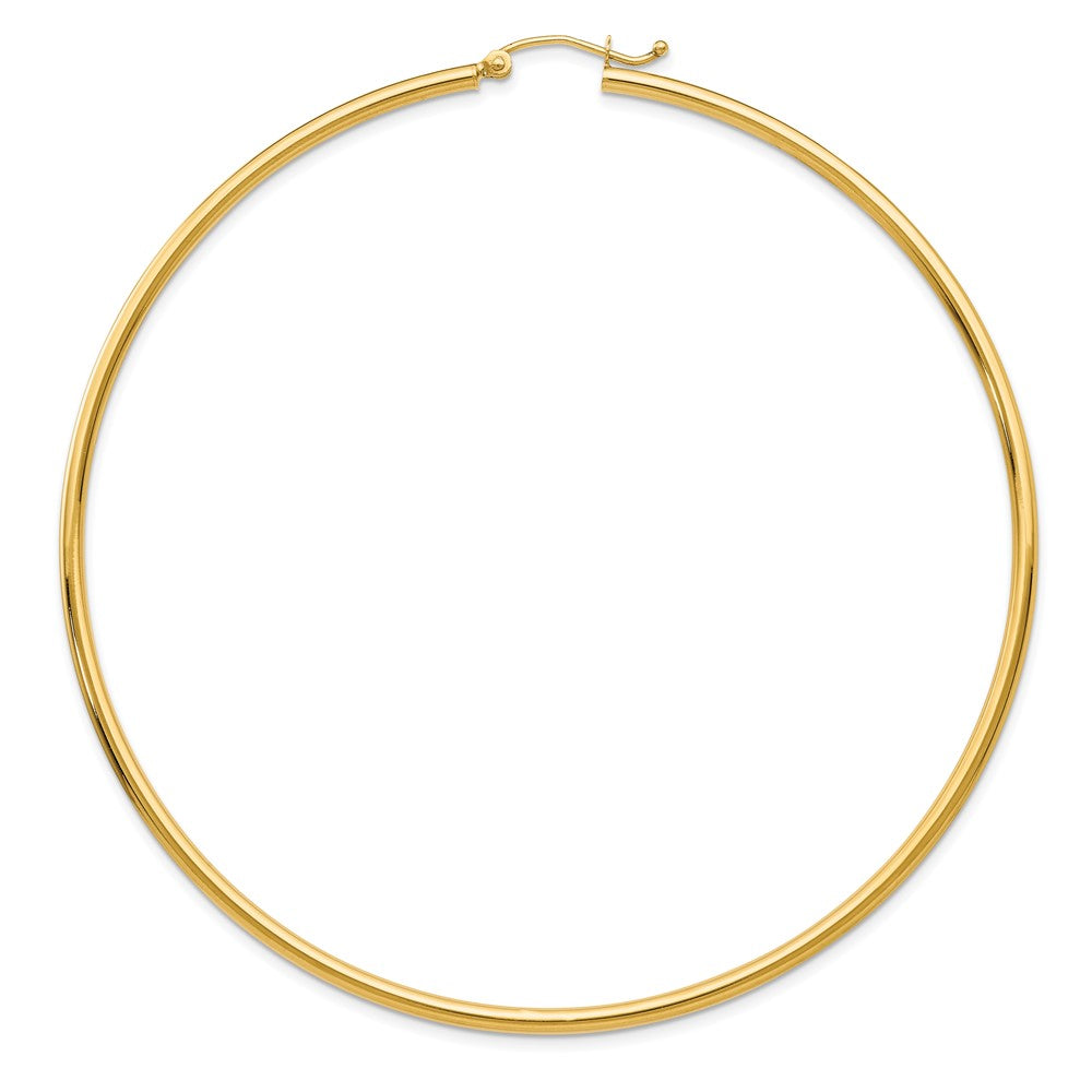 Single 14k Polished 2x75mm Lightweight Tube Hoop Earring