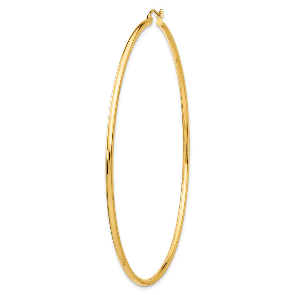 Single 14k Polished 2x75mm Lightweight Tube Hoop Earring