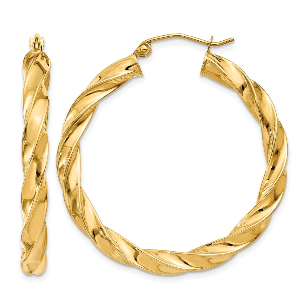 14k Light Twisted Hoop Earrings