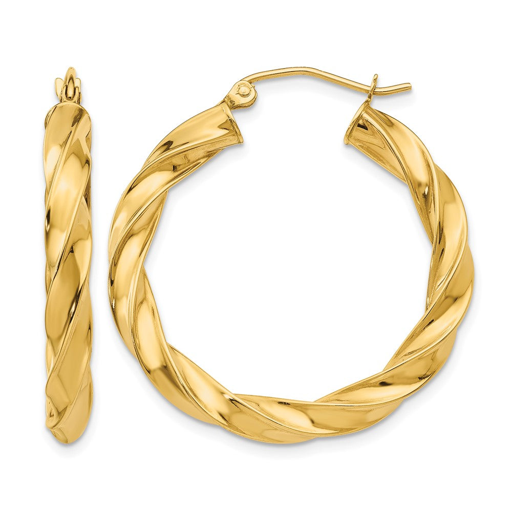 14k Light Twisted Hoop Earrings