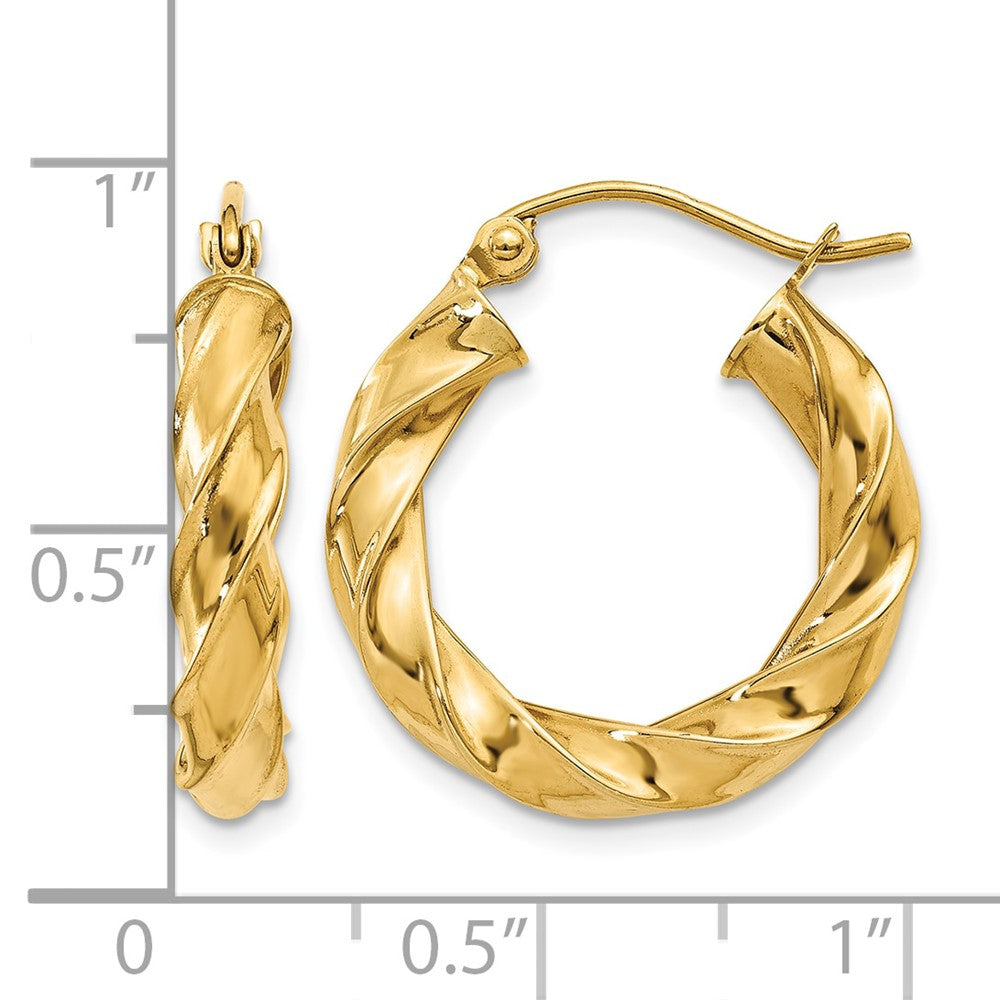 14k Light Twisted Hoop Earrings