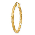 Single 14k Polished & Satin Twisted Hoop Earring