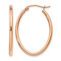 14k Rose Gold Oval Hoop Earrings
