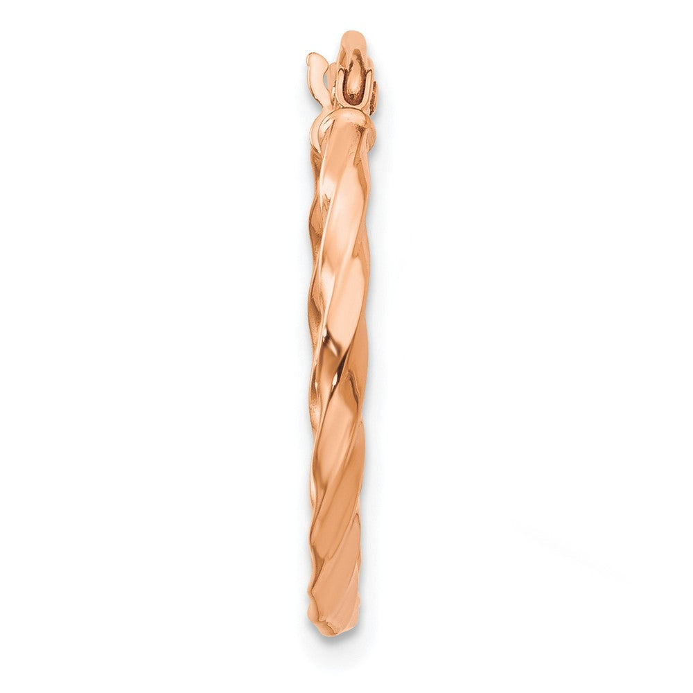 Single 14k Rose Gold Twisted Hoop Earring