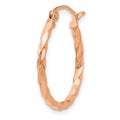 Single 14k Rose Gold Twisted Hoop Earring