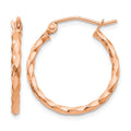 14k Rose Gold Twisted Hoop Earrings