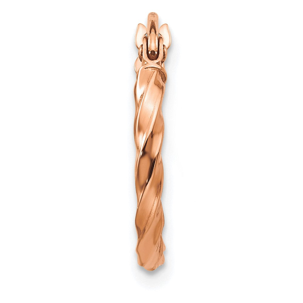 Single 14k Rose Gold Twisted Hoop Earring