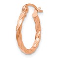 Single 14k Rose Gold Twisted Hoop Earring