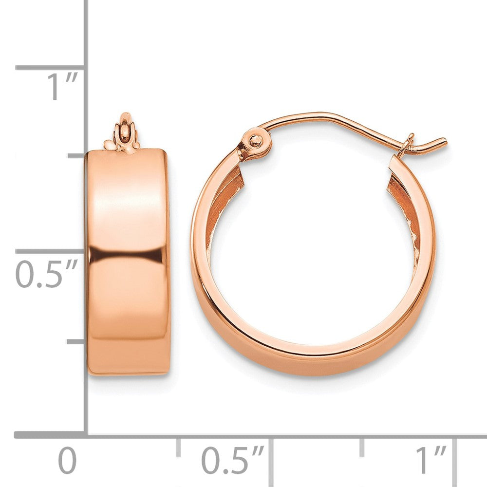 14k Rose Gold Polished Hoop Earrings