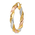 Single 14k Tri-color Light Twisted Hoop Earring