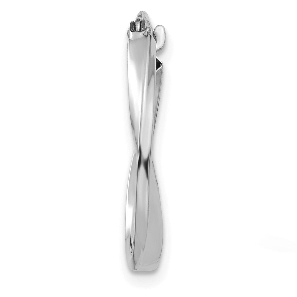 Single 14K White Gold Polished Oval Twist Hoop Earring