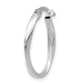 Single 14K White Gold Polished Oval Twist Hoop Earring