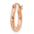 Single 14k Rose Gold Lightweight Diamond-cut Hoop Earring