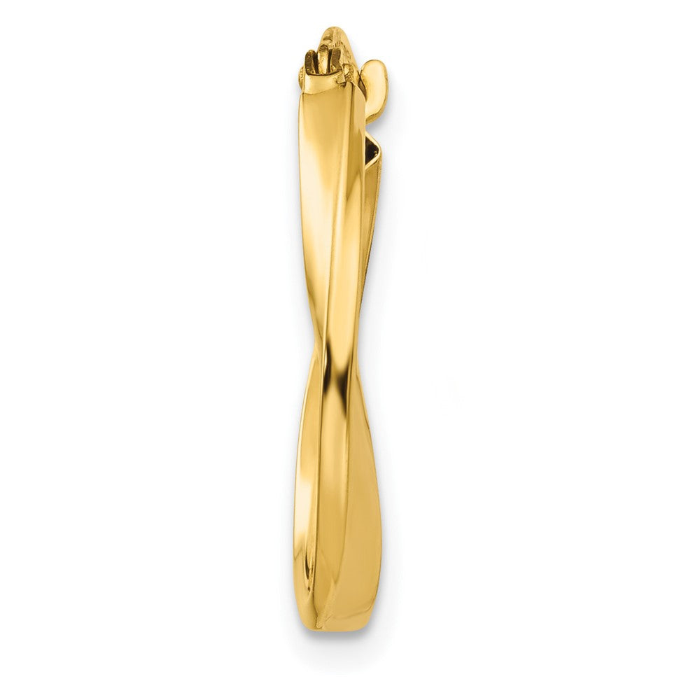 Single 14K Gold Polished Twisted Oval Hoop Earring