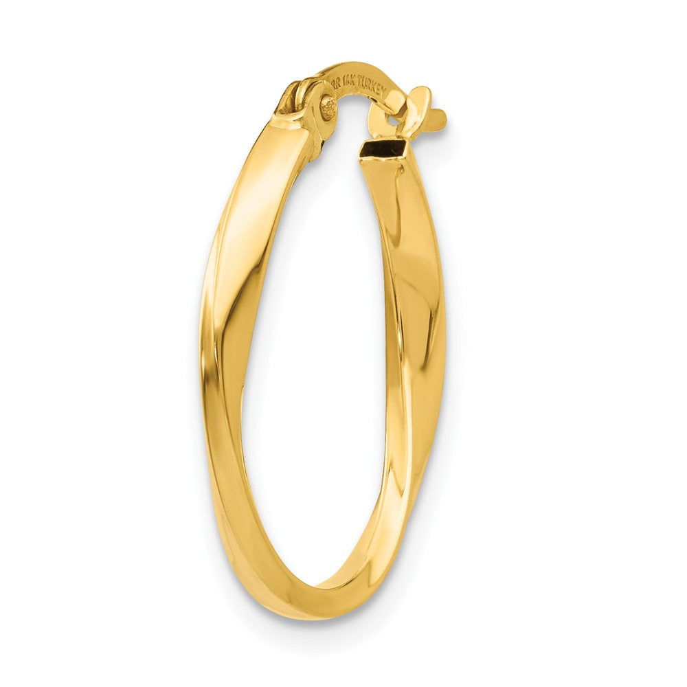 Single 14K Gold Polished Twisted Oval Hoop Earring